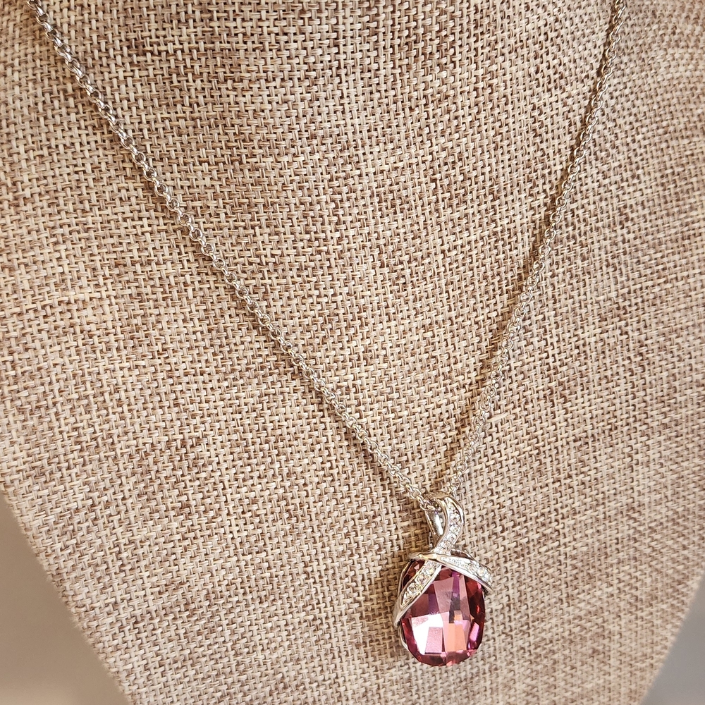 Swarovski Pink Crystal Pendant Necklace
